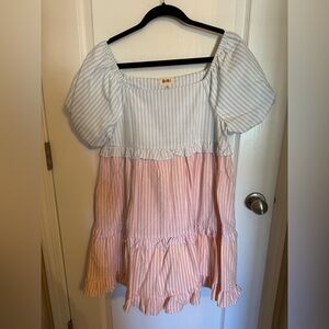 Striped Puff Sleeve Dress